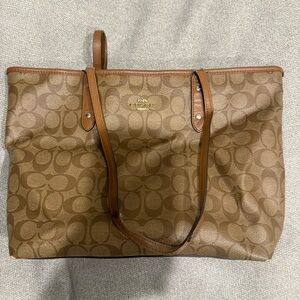 Coach Signature Canvas Tote in Brown/Tan